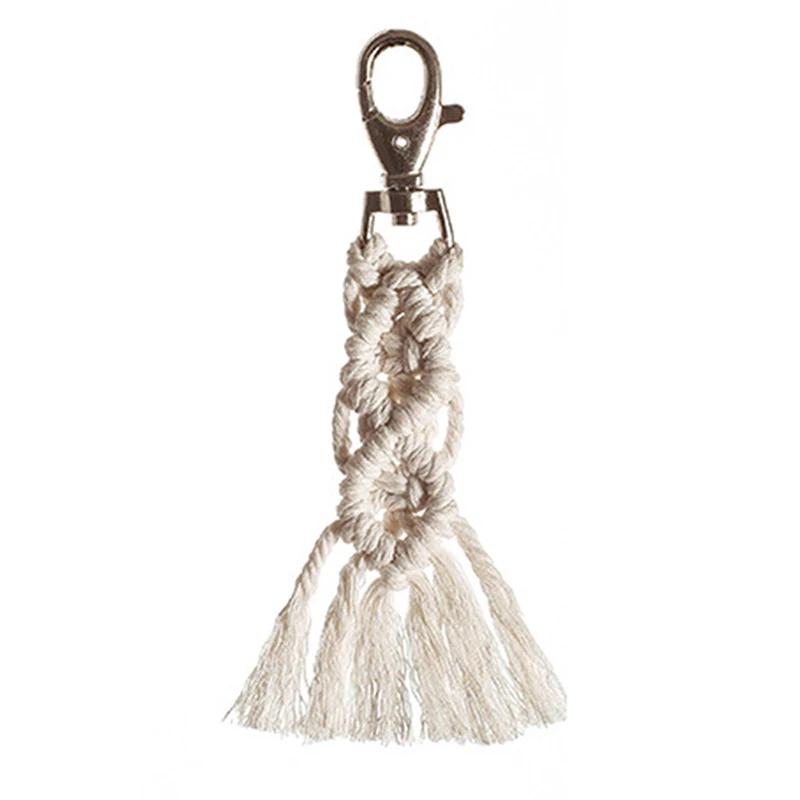 Брелки для ключей в стиле бохо макраме плетеная Сумка с кисточками аксессуары
