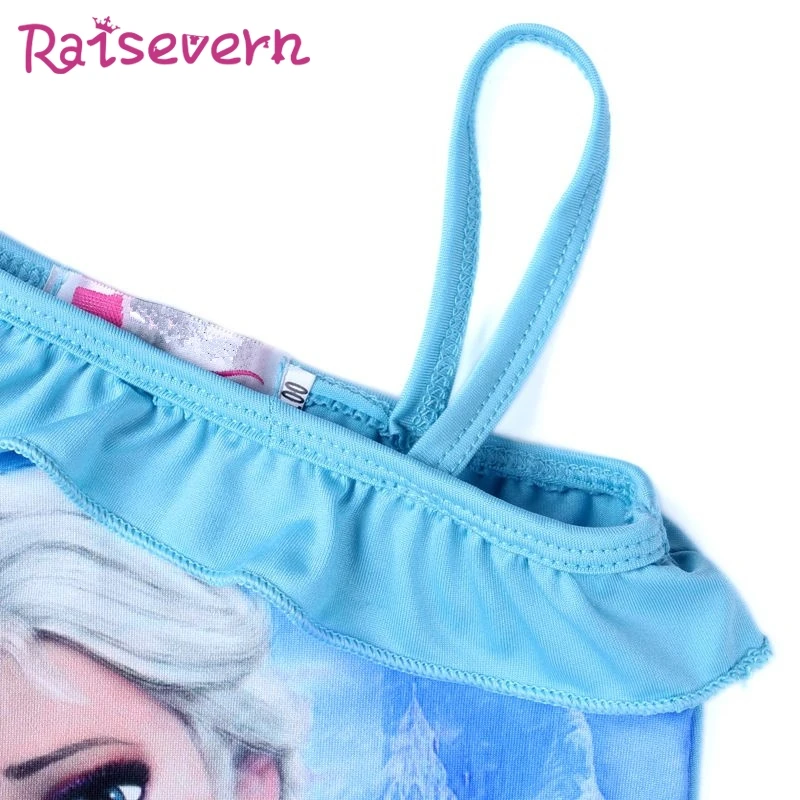 Детские купальники с принтом и рюшами Лоскутные Мультяшные для девочек