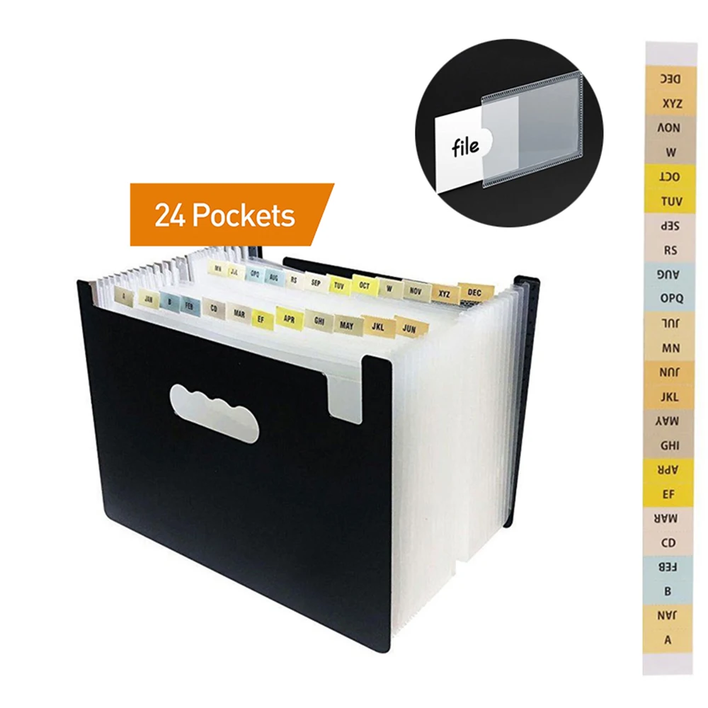 Расширяемая папка для файлов с 24 карманами портативные папки документов