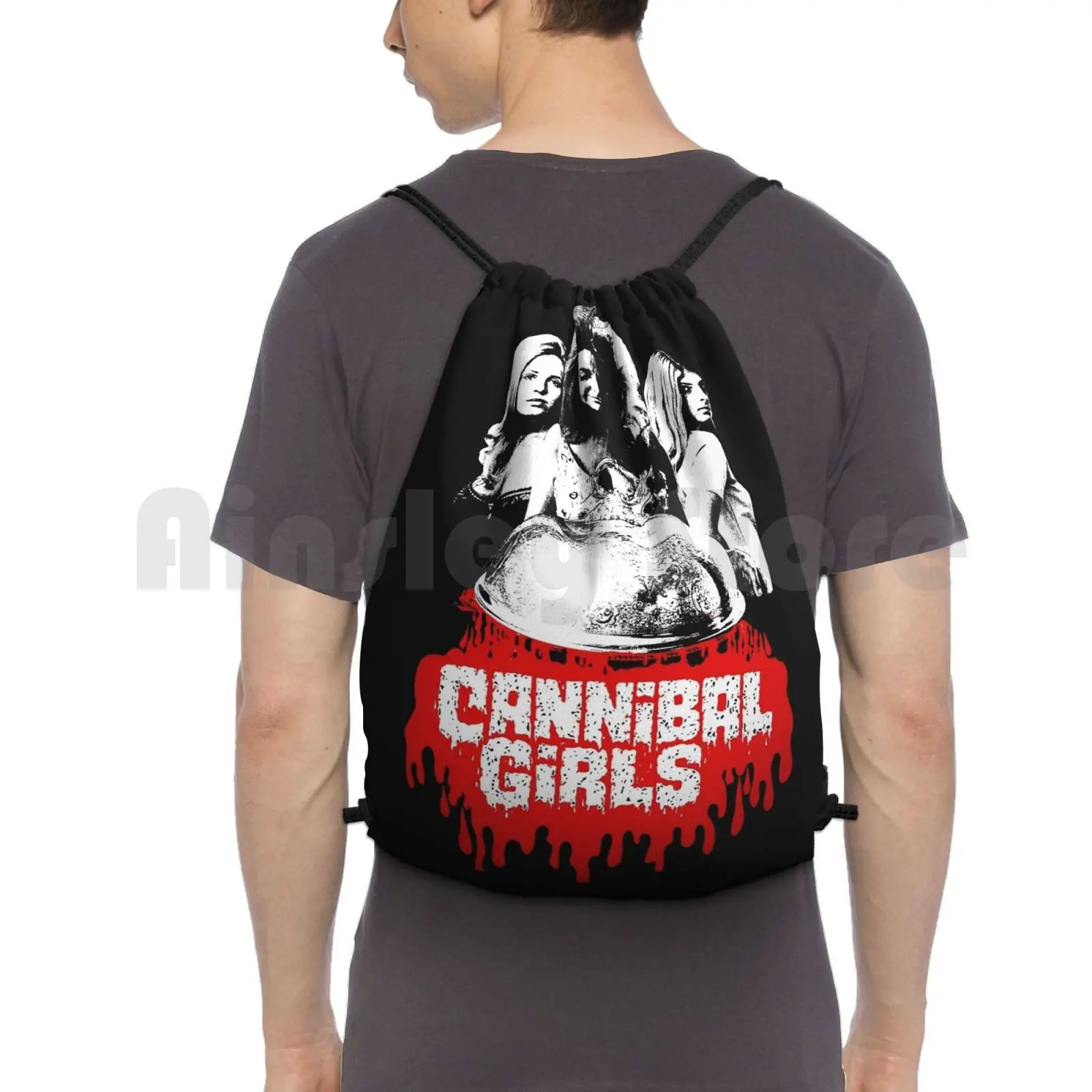 

Cannibal Girls Backpack Drawstring Bag Riding Climbing Gym Bag Cannibal Girls Terror Horror Vintage Terror Terror Movies