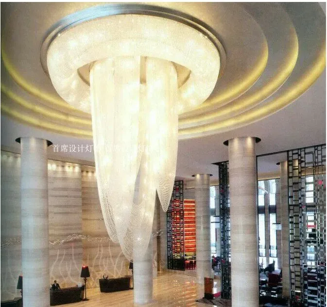 Отель Хрустальная люстра для лобби дуплексное здание конференц-зал выставочный