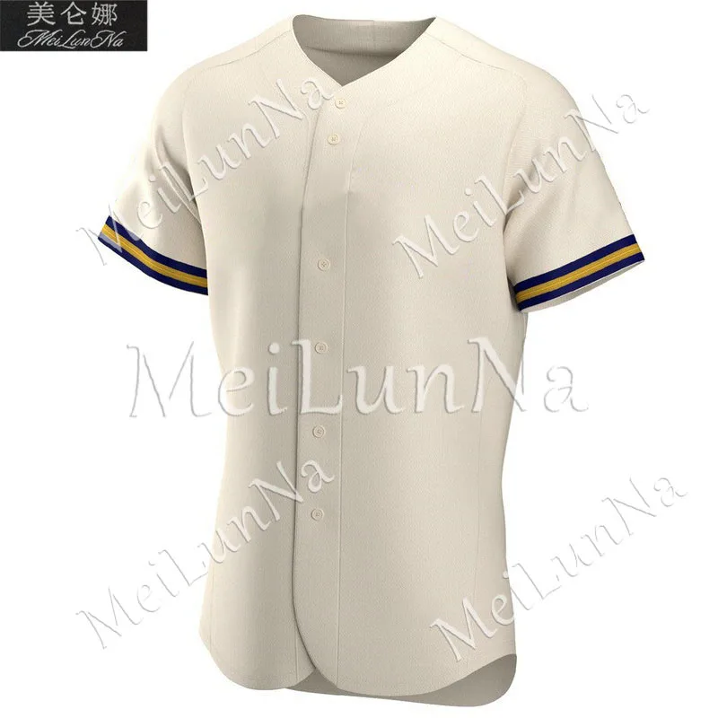 Мужская бейсбольная Джерси Christian Yelich Orlando Arcia Keston Hiura ryан Braun Ben Oglivie Robin Yount Molitor Milwaukee