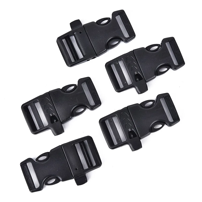 

5Pcs/lot Paracord Emergency Contoured Survival Whistle Buckles Curved Side Release Buckles For Paracord Bracelet/Backpack