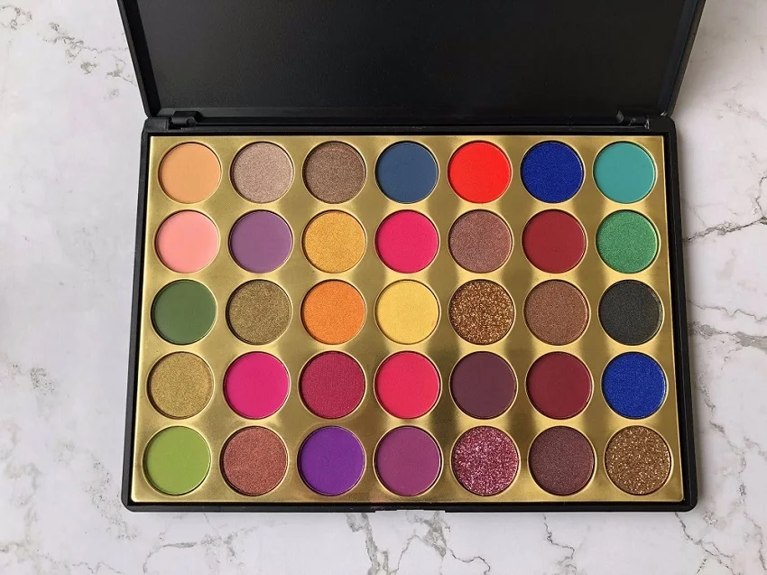 12pcs A no logo Индивидуальная метка красота 35 цветов пигментированный мерцающий и матовый макияж Пудра Тени для век Палитра длительный блеск Косметика набор - Цвет: 12pcs A no logo
