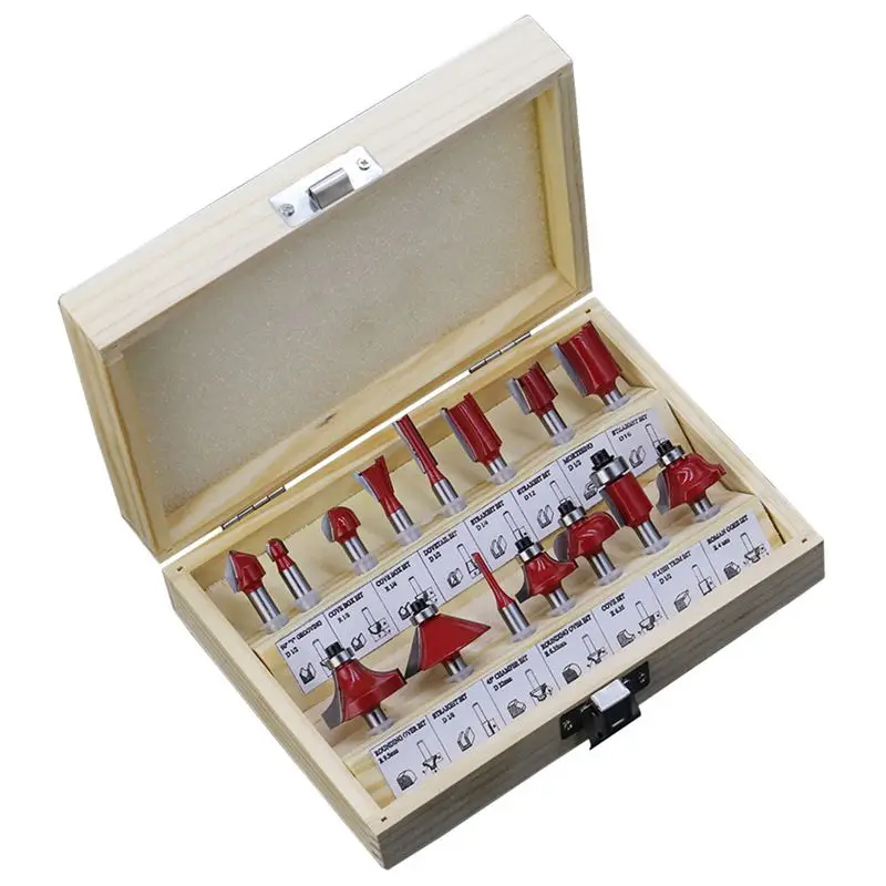15Pcs/Set Woodworking Milling Cutters 8Mm Shank Carbide Router Bit For Wood Cutter Engraving Cutting Tools | Инструменты