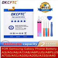 okcftc safety protection phone battery for samsung galaxy a5 a7 a6 8 plus a51 a710 alpha for galaxy a3 310 a10s a40 2019 battera