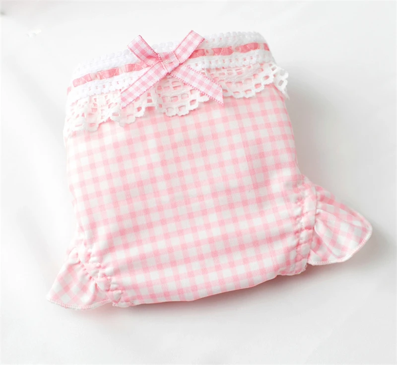 Трусики женские розовые в клетку с бантом 1 шт.| |