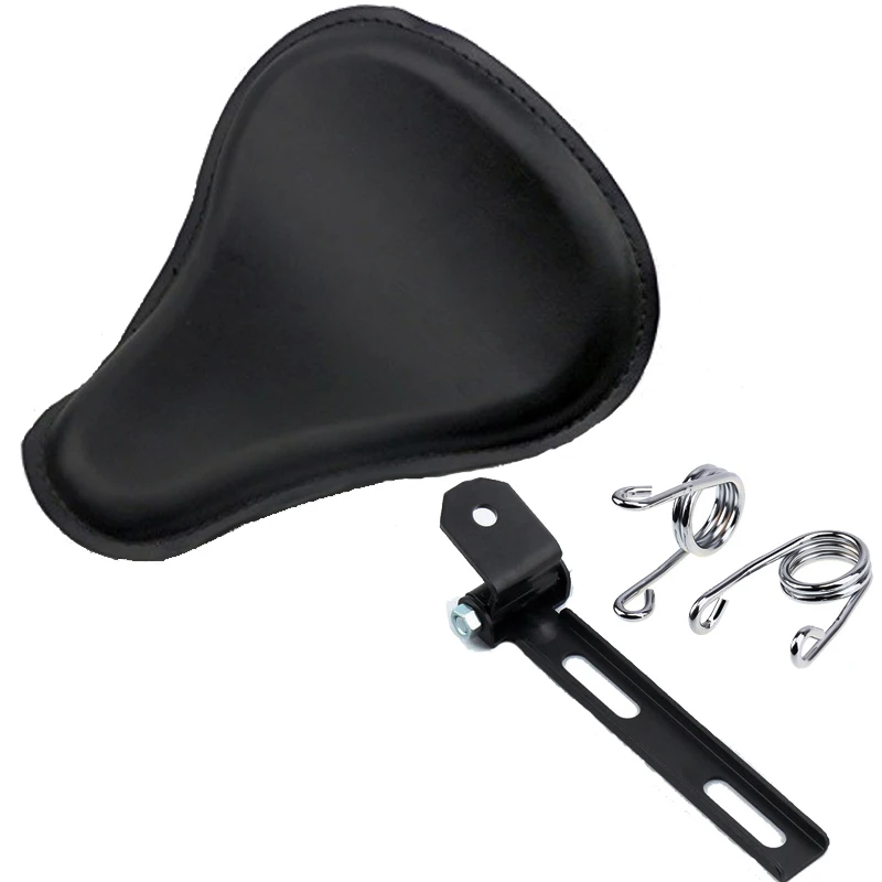 

POSSBAY Retro Black Motorcycle Solo Seat With Mount Bracket Springs for Harley Custom Chopper Bobber Leather Saddle Seat