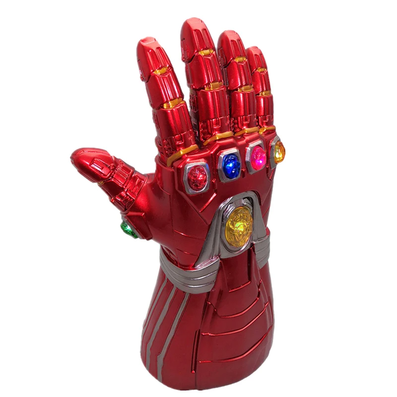 Мстители эндгейм Железный человек Tony Stark перчатки со светодиодами Infinity Light Up Gauntlet Thanos Infinity косплей перчатки драгоценный камень съемный