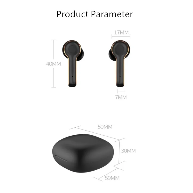 

In-Ear Bass Earphones Stereo Noise Cancelling Mini Headsets True Wireless With Carrying Case 5.0 Earbuds Wireless Earphone