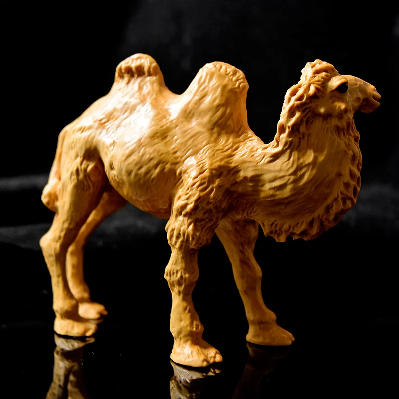 

XS502- 7x2,5x6,5 см пустыня верблюд Самшит Скульптура Фэн-шуй резьба по дереву богатые Животные Статуя коллекционные украшения