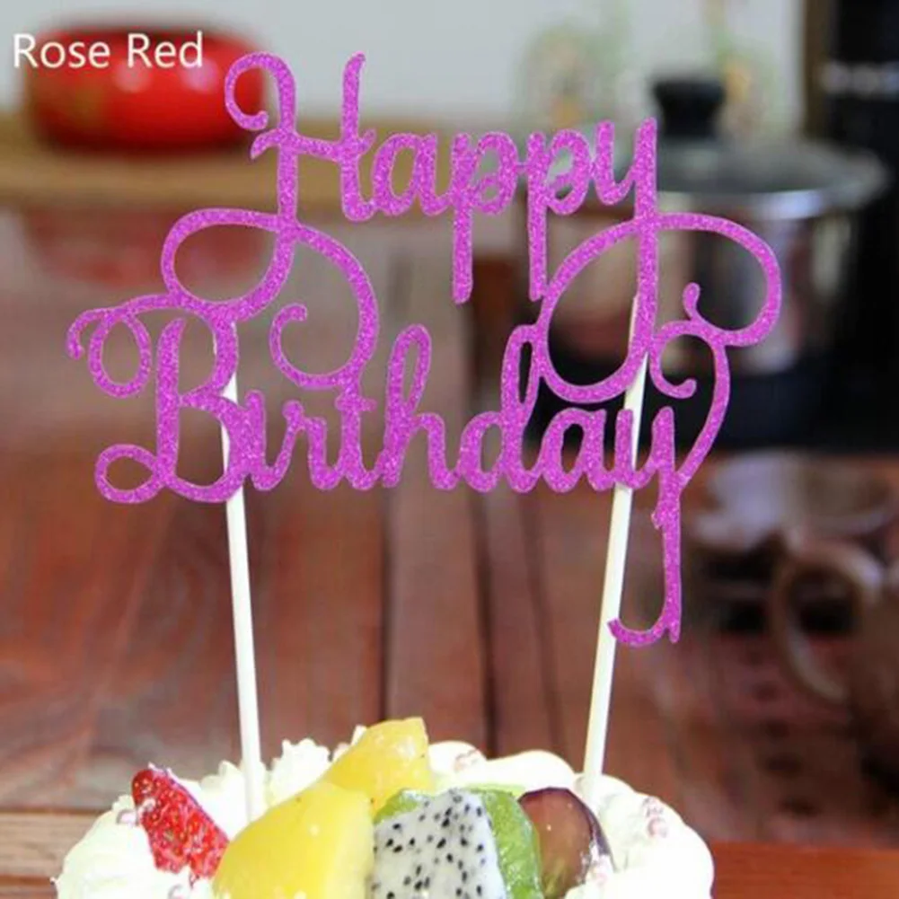 

1pcs Cake Topper Card Sweet Happy Birthday Top Flags Party Baking Decoration Supplies Creative Cake Insertion Cute Cake Decor