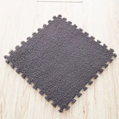 Dark gray 10 шт./1 Набор 30*30*1 см EVA плюшевые игровые коврики-пазлы пена мохнатый бархатный ковер декоративная детская комната для ползания игрушки 9 цветов - Цвет: Dark gray
