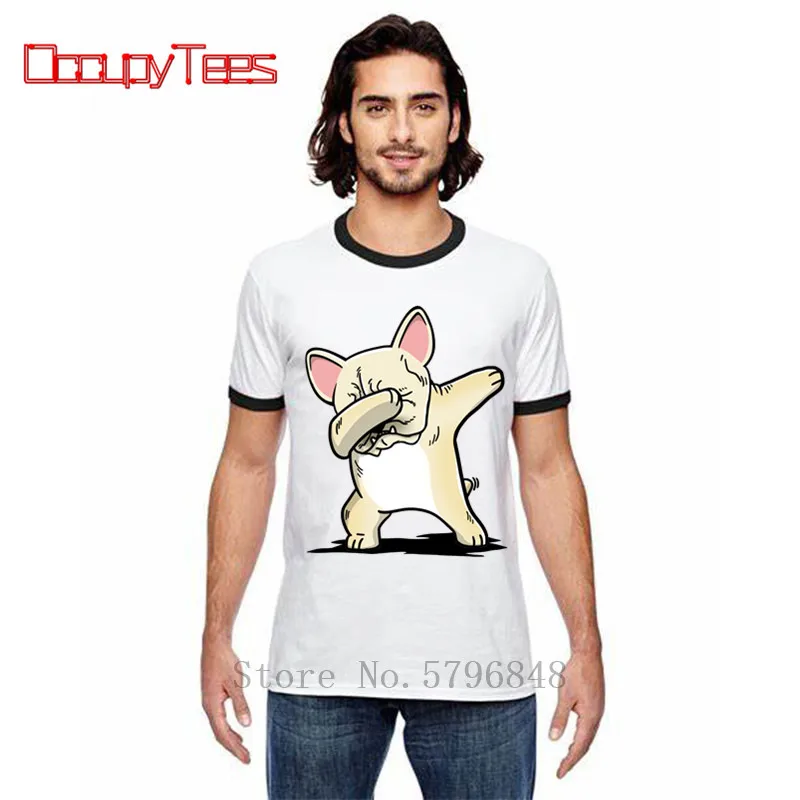 Забавная футболка для мужчин милая с изображением французского бульдога Сиба