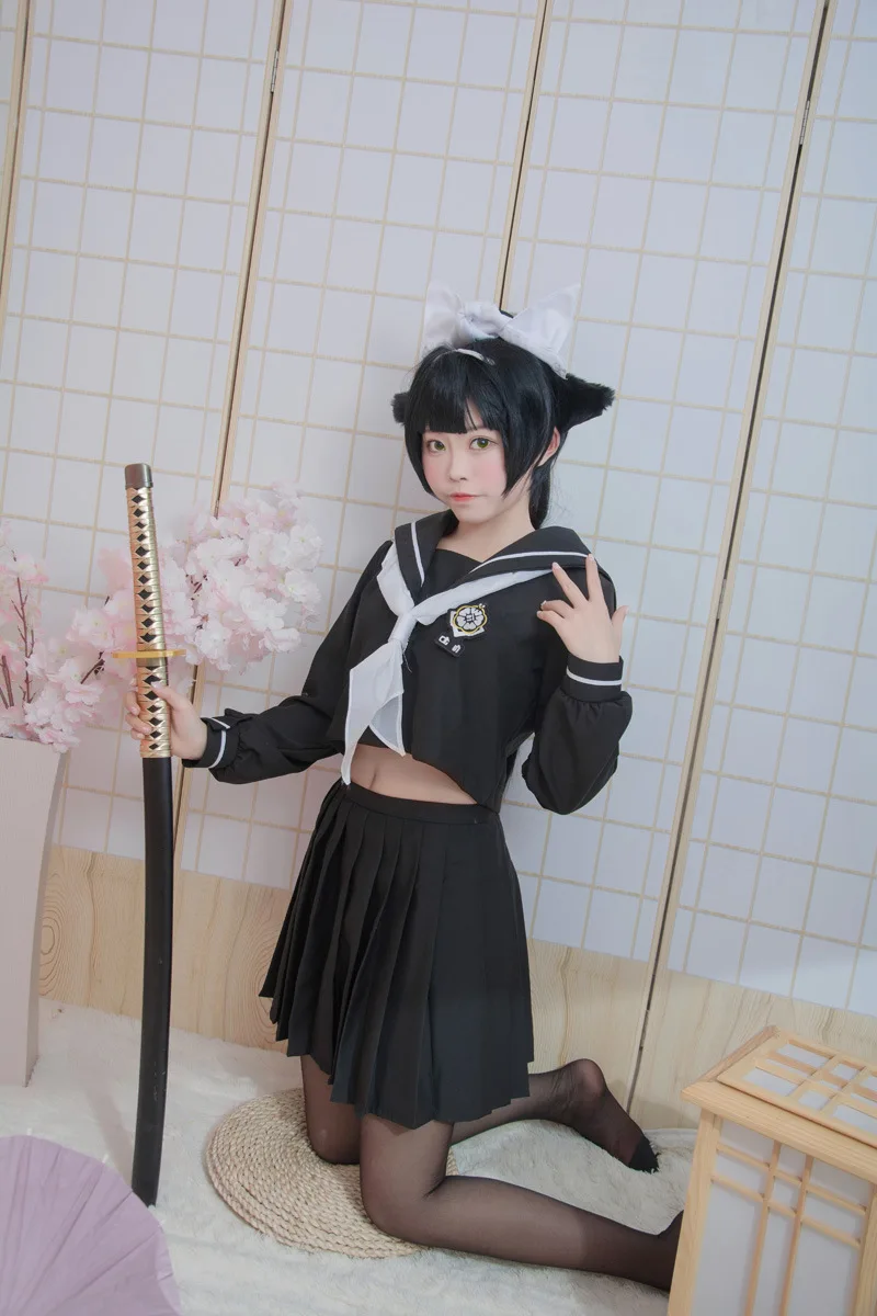 Высокое качество аниме Kantai Коллекция Takao Atago JK школьная форма костюм моряка