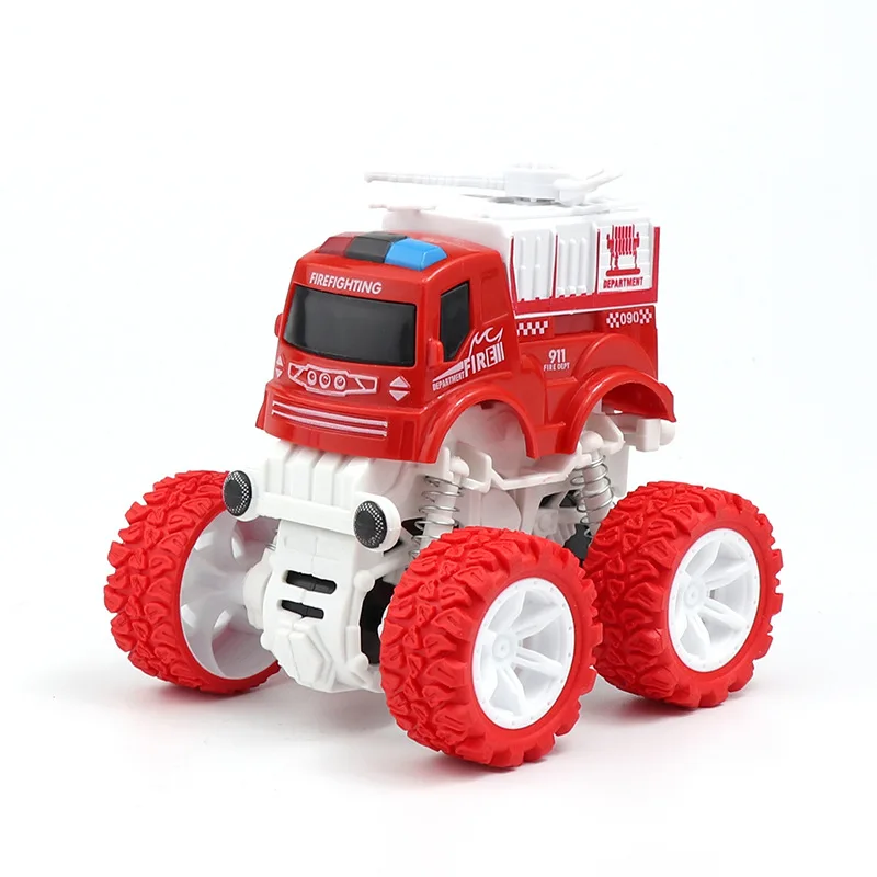 

Four Wheel Drive Inertial Engineering Vehicle Watering Car Rotating Stunt Independent Spring Fire Truck Kids Baby Toy Gift
