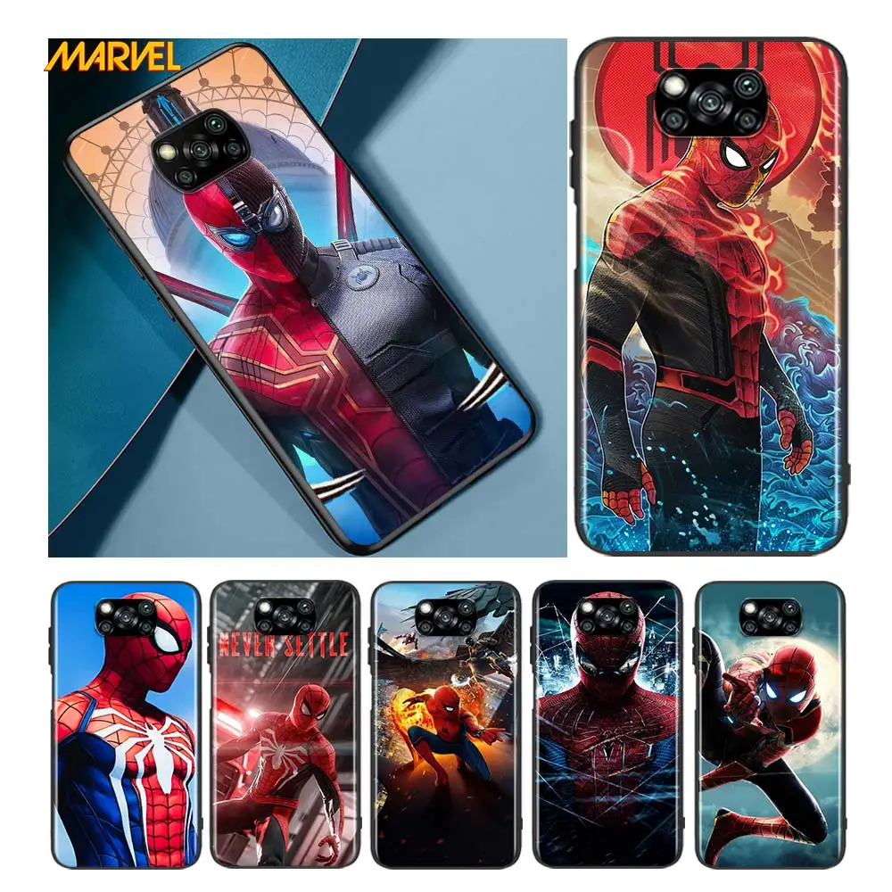 

Marvel Spiderman hero for Xiaomi Poco X3 NFC X2 M3 M2 F2 F3 Pro C3 F1 A2 Lite Mix3 Play Silicone Soft Black Phone Case
