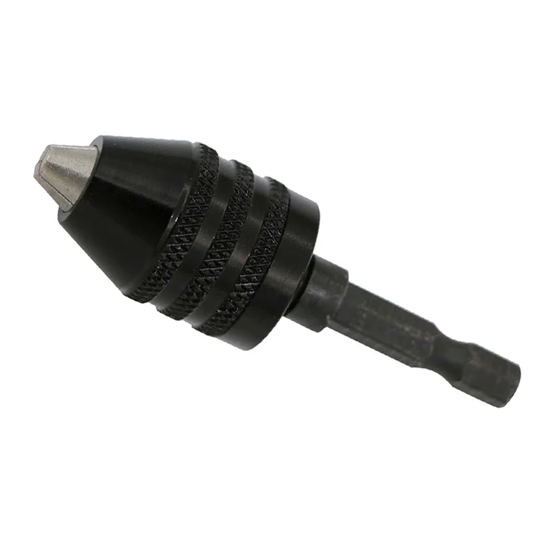 

1/4 Inch Hex Shank Keyless Drill Chuck Quick Change Adapter Converter 0.3-6.5MM (Black)