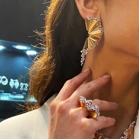 soramoore fashion romantic shiny fashion luxury african earrings ring jewelry set for women wedding dubai bridal jewelry indian