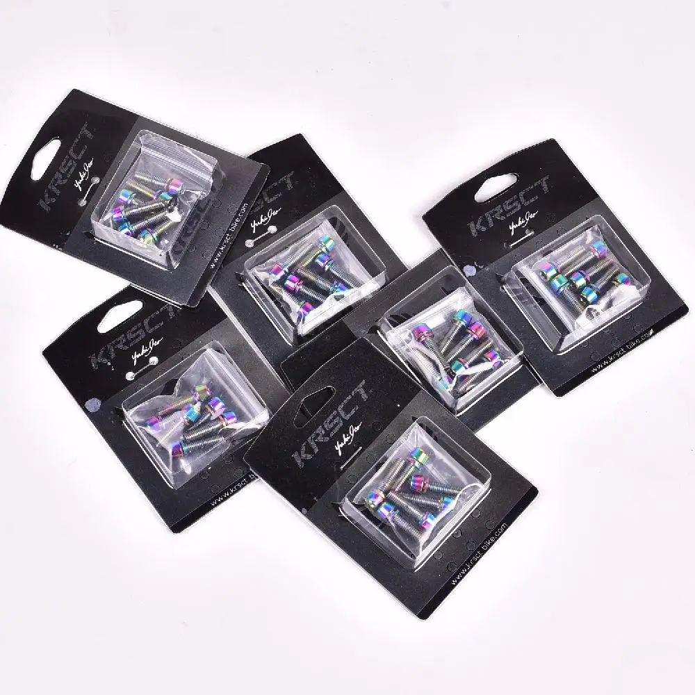 

6pcs/set Titanium-plated Color Mountain Road Bicycle Handlebar Bicycle Handlebar Screw M5 * 18mm Screw Stand Pipe Screw Fittings