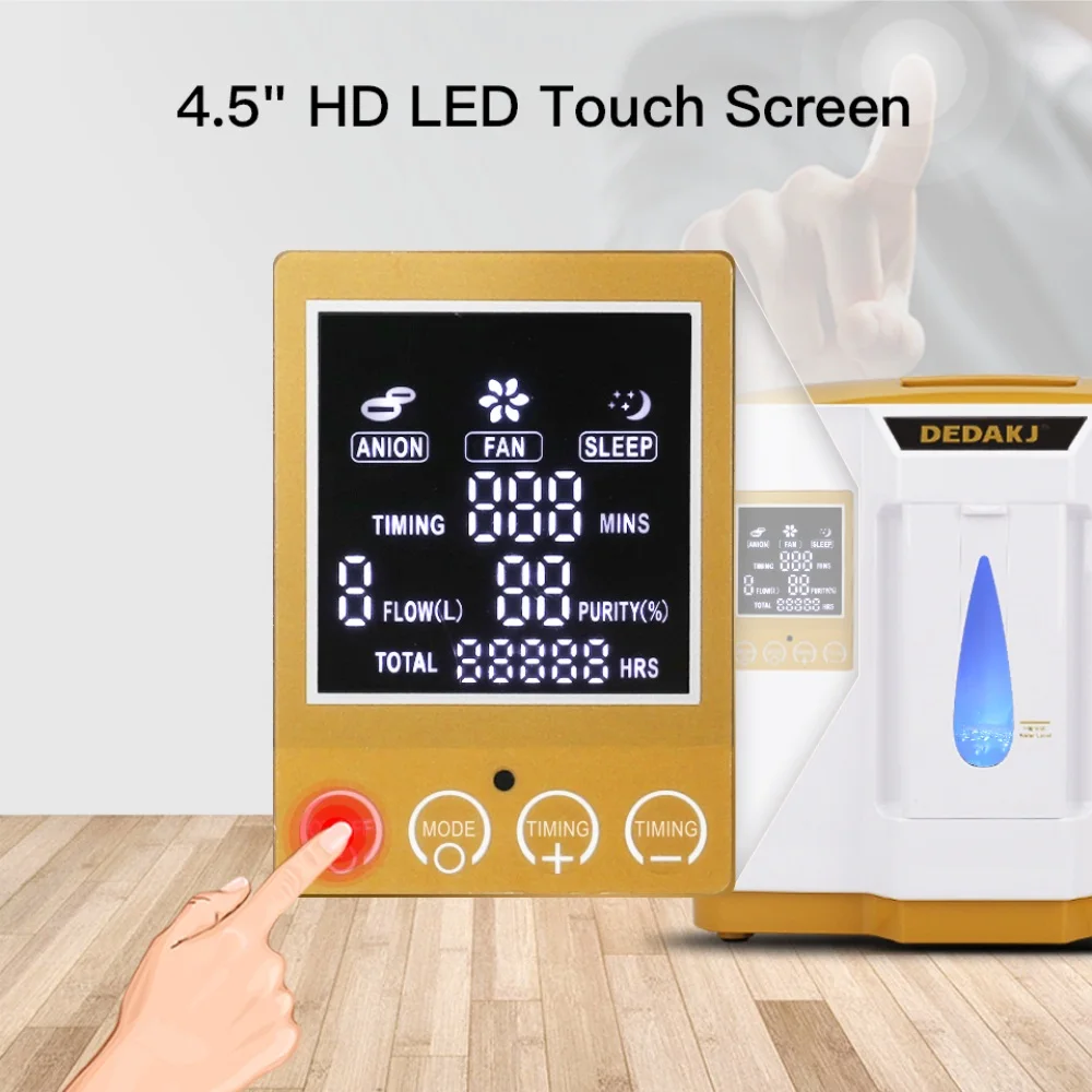 DEDAKJ DE-1LW Home Care Portable Oxygen Concentrator Nebulizer 93% Concentration Generator Anion Function Oxygene Machine | Красота и