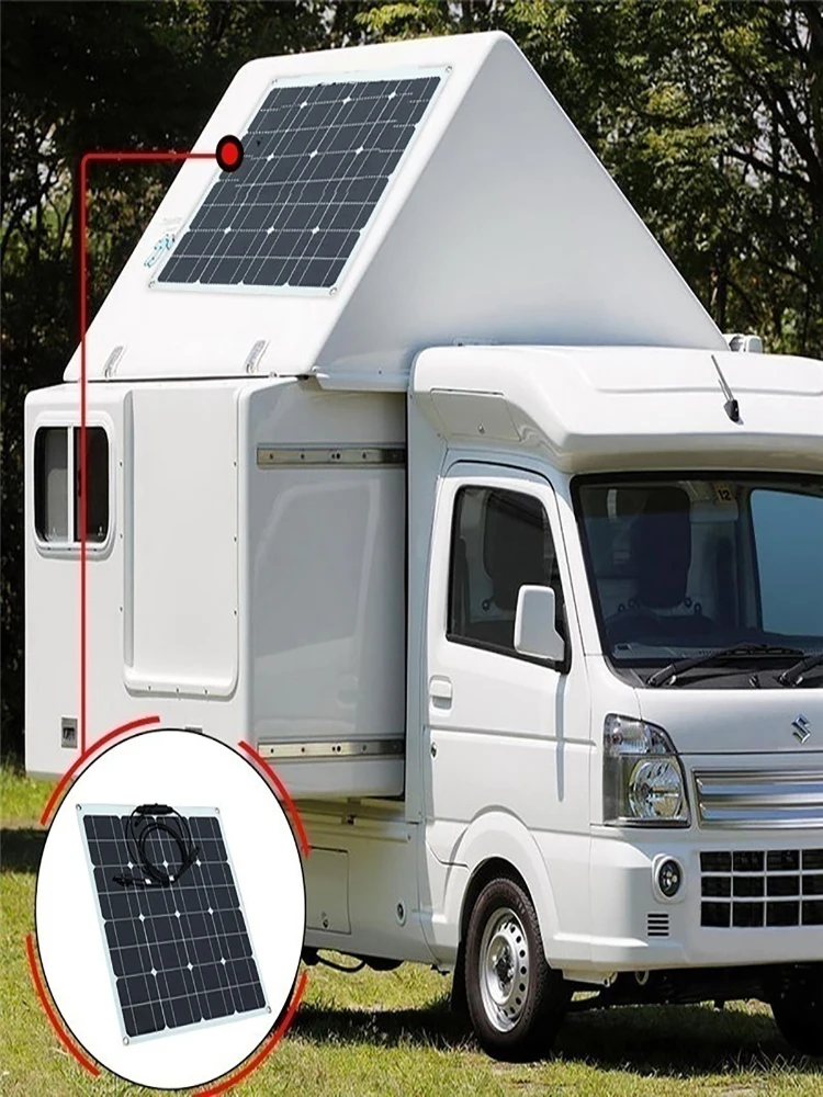 Солнечная панель батарея 12v 100 Вт Гибкая солнечная в комплекте зарядное