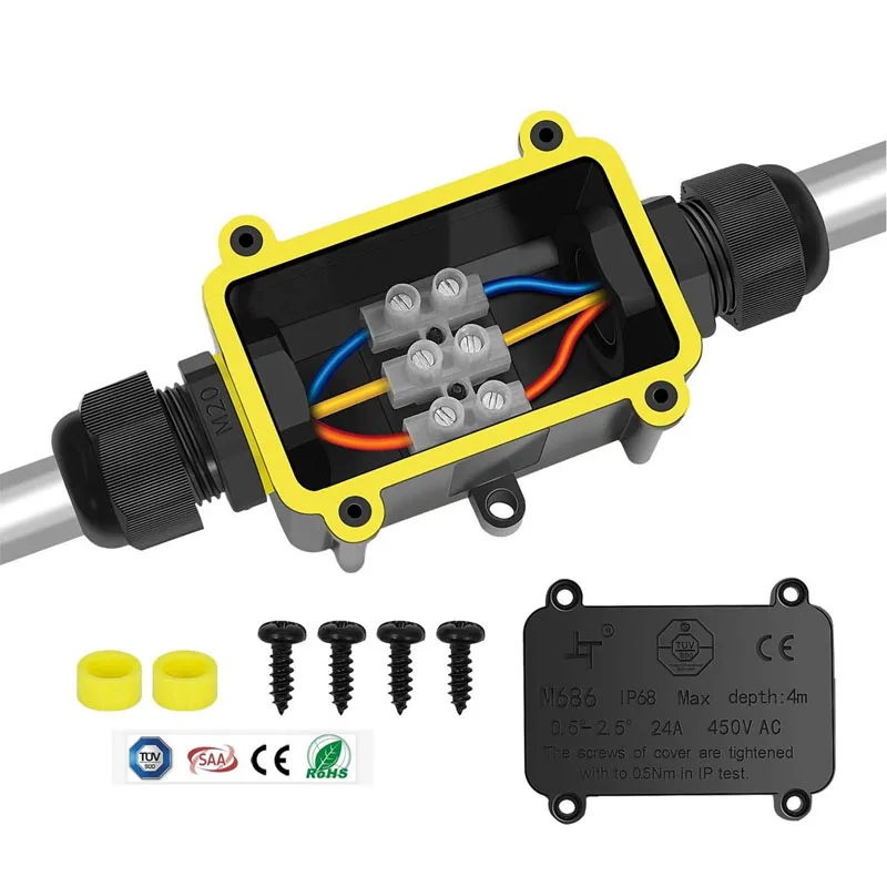 2-полосная Водонепроницаемый запечатанную коробку размеры: 4-8 мм 6-11 огнестойкий