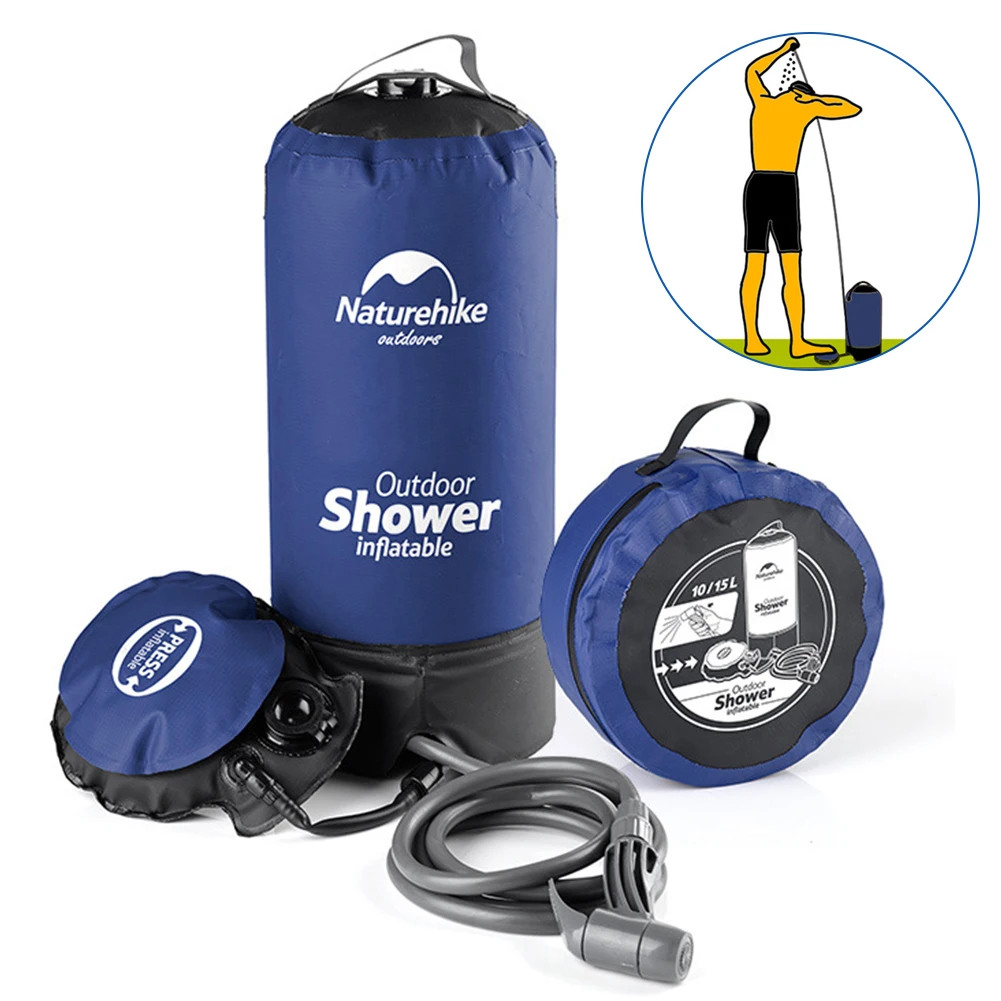 

11L Iatable Shower Bag With Foot Pump Pressure Bathing Water Bag For Outdoor Travel Hiking Camping Beach Washing Cars Tools