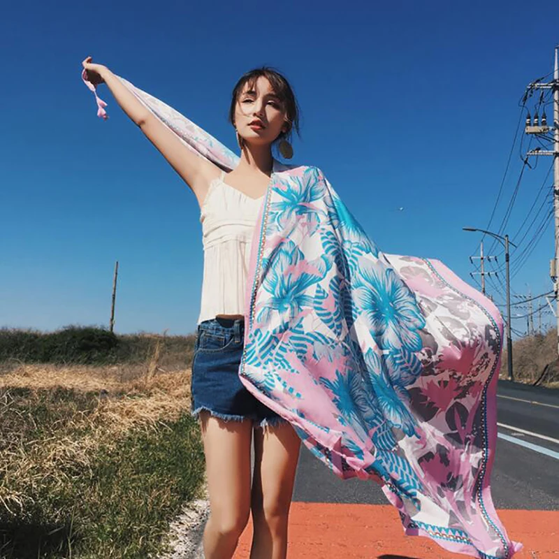 

Women Scarf Sun Protection Shawls And Wraps Female Foulard Cotton Stoles Head Scarves 2022 New Double Sided Autumn