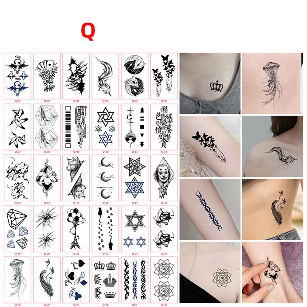 30pcs/set Tatuajes Temporales Sexy Fake Tattoo For Woman Hands Arm Body Waterproof Temporary Tattoos Tatouage Temporaire Femme