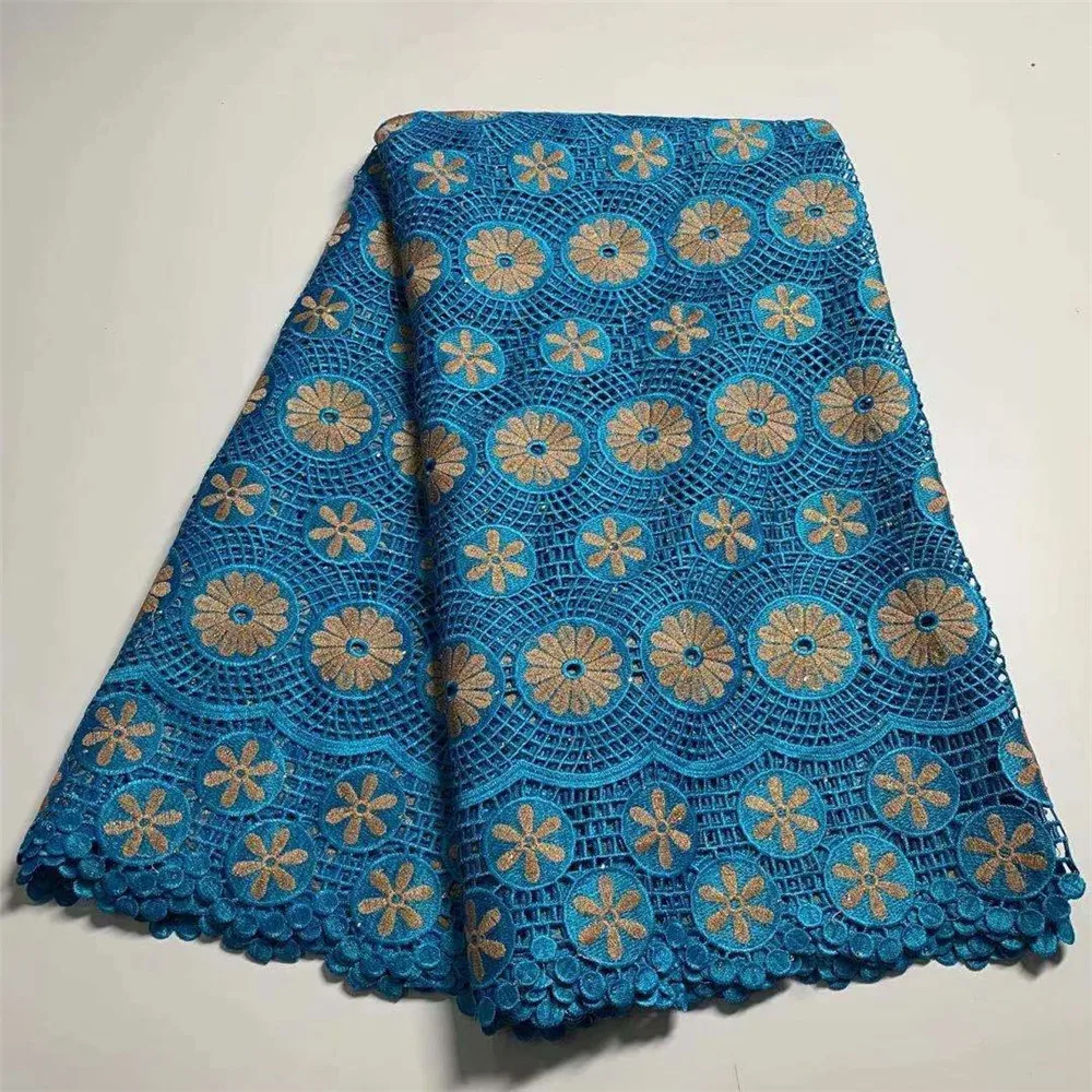 

African Lace Fabric Embroidered Nigerian Stones Lace Fabric 2021 High Quality French Cord Guipure Lace Fabric For Women df67-41