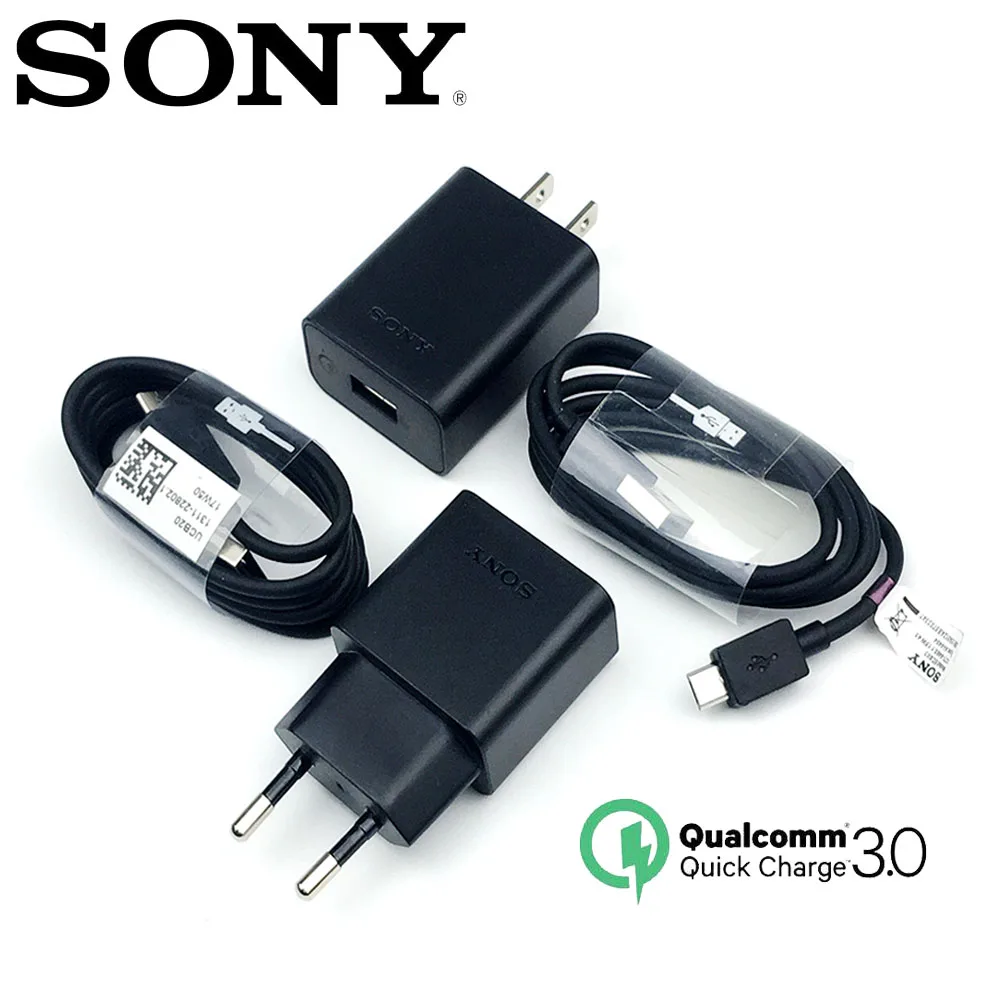 Оригинальное быстрое зарядное устройство Sony QC 3 0 EU/US адаптер для зарядки usb micro / type