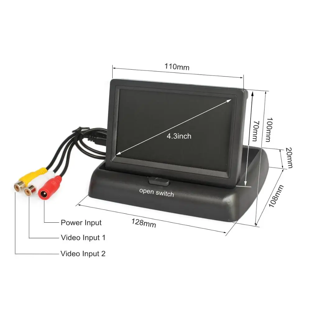 DIYKIT 4 3 "складной TFT LCD резервный фотографический автомобильный монитор для