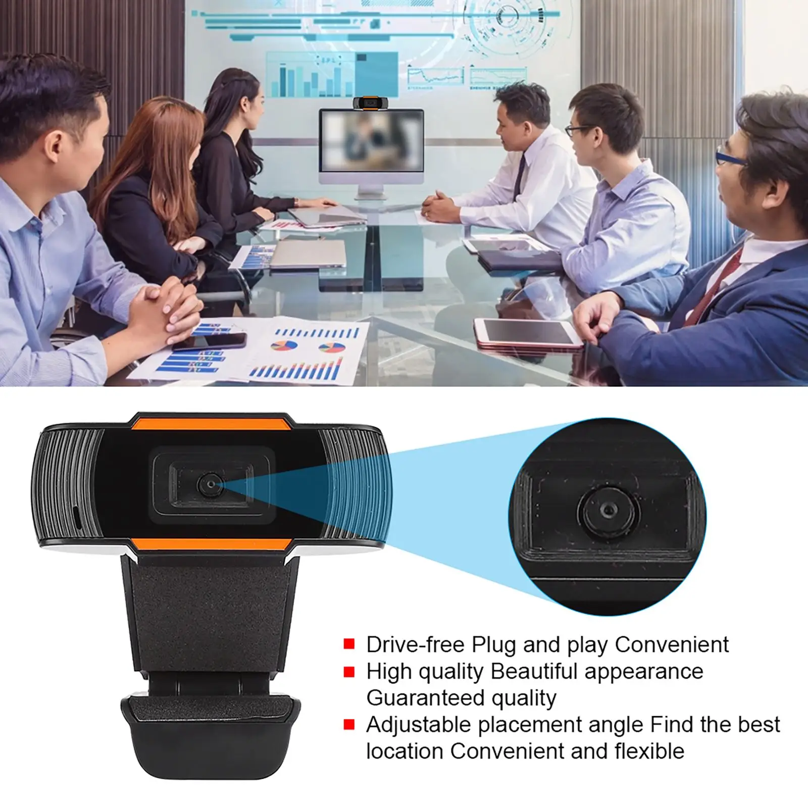 

Webcam 720P web camera with microphone Web USB Camera Full HD 720P Cam webcam for PC computer Live Video Rotation function