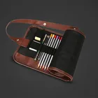 Чехол для карандаша с 364872 отверстиями, школьный холщовый рулонный чехол, косметичка для макияжа, коричневая коробка для хранения кистей, пенал, чехол для школы, Новинка