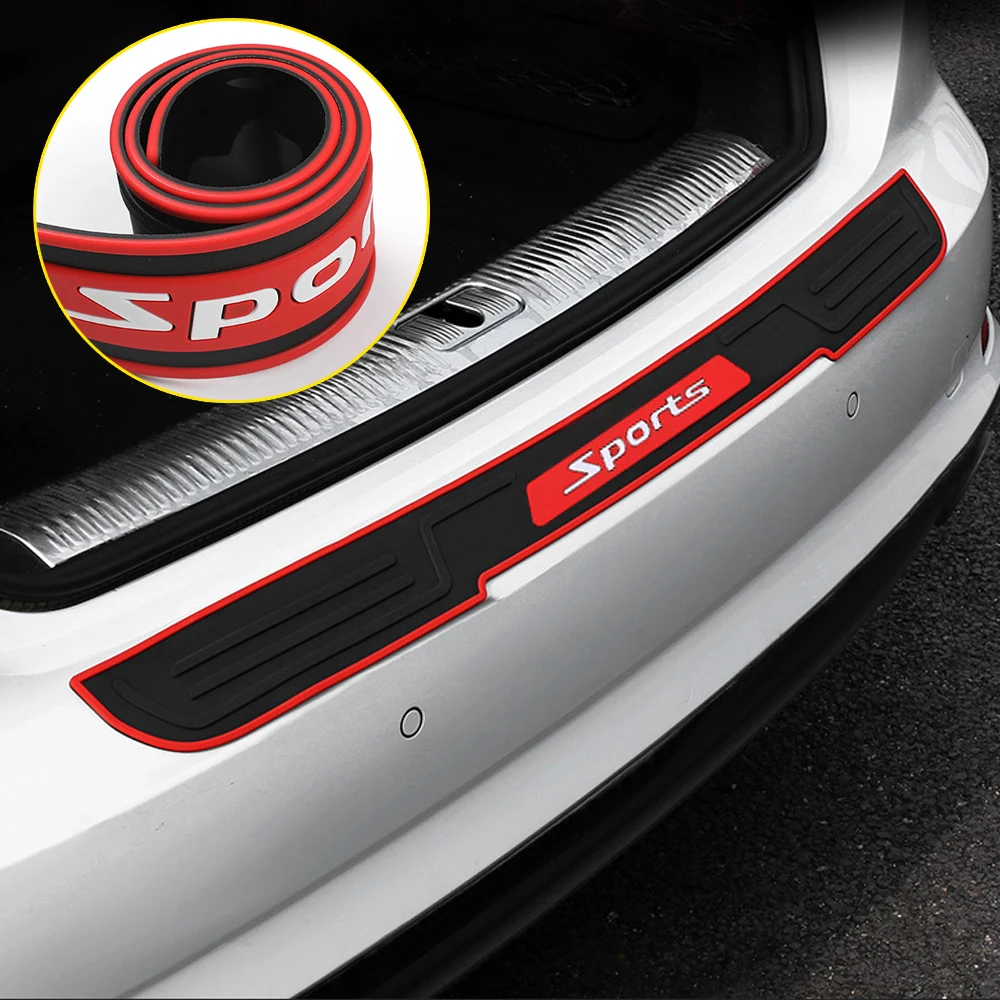 

Universal Car Rear Bumper Scratch Proof Rubber Strip Pad Protector Guard Sill Plate Trunk Protector Trim Cover 90*7.2cm