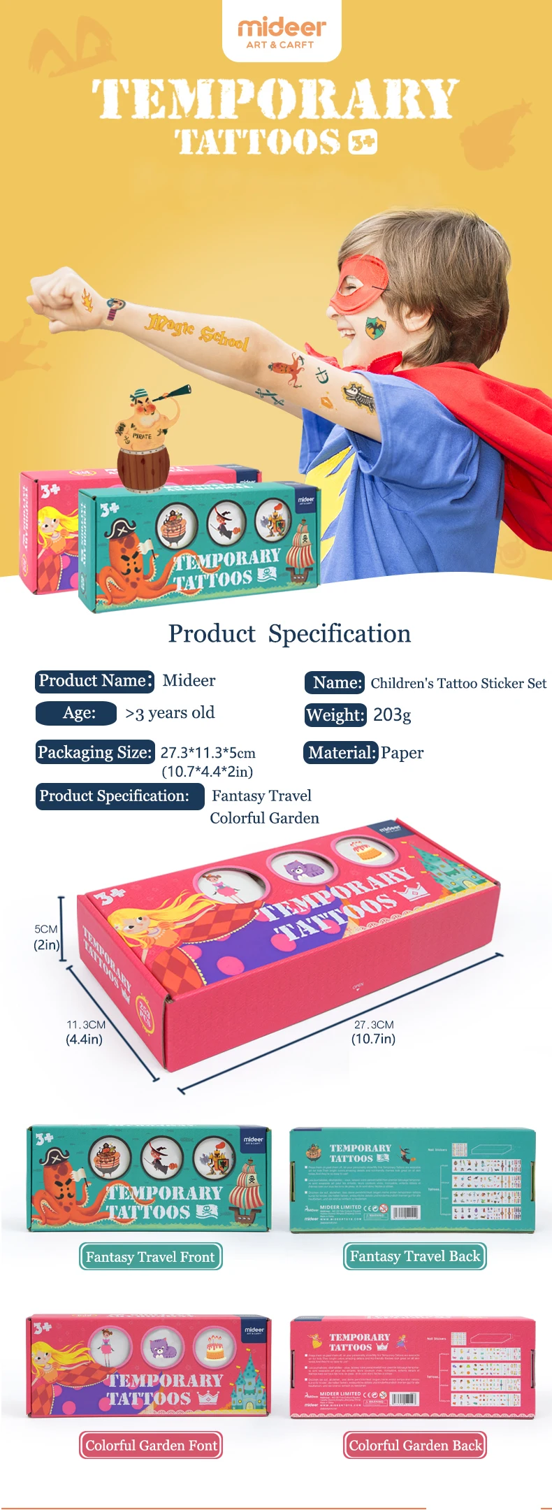 Mideer наклейка s тату наклейка s детская мультяшная игрушка красочный сад 234 шт животное волшебник наклейка на палец детская игрушка Подарки