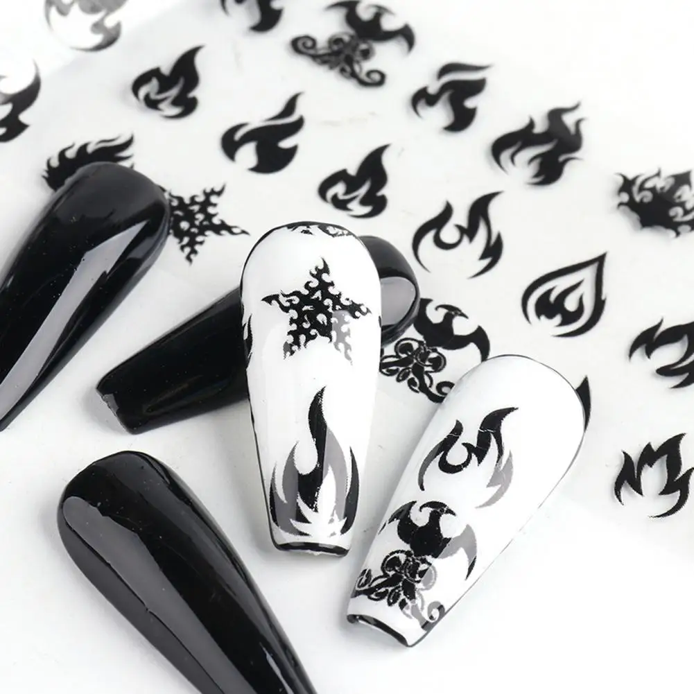 

50% Hot Sale Nail Beauty Sticker Tearable Lovely PET Fire Design Nail Decal Decoration for Beauty