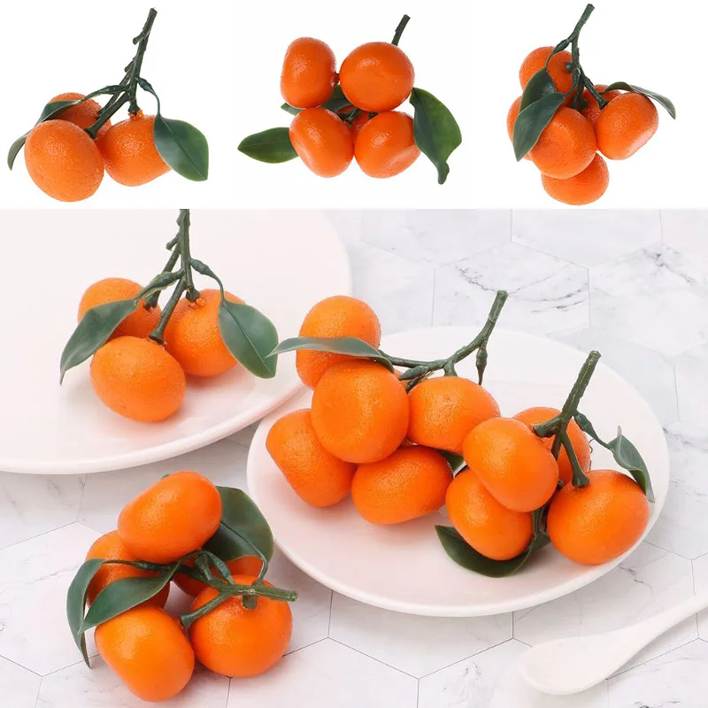 Artificial Tangerine Oranges Foam Fake Fruit Kitchen Restaurant Food Display For Home Party Decor Props images - 6