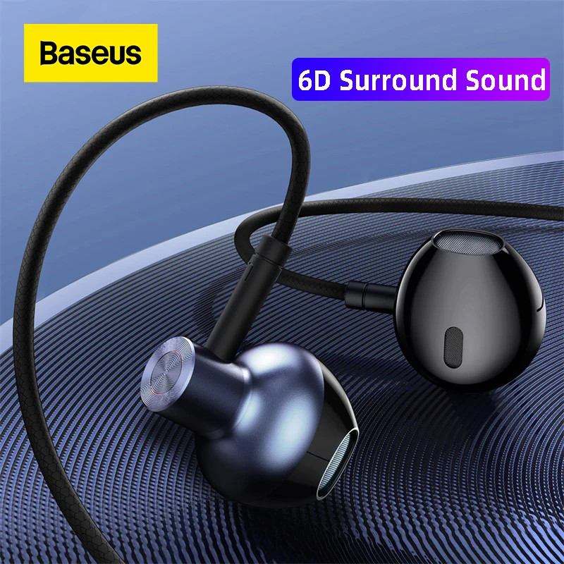Baseus h19 fone de ouvido estéreo fone de ouvido fones de ouvido 3.5mm jack fio fone de ouvido com microfone para iphone 6s xiaomi samsung fone de ouvido
