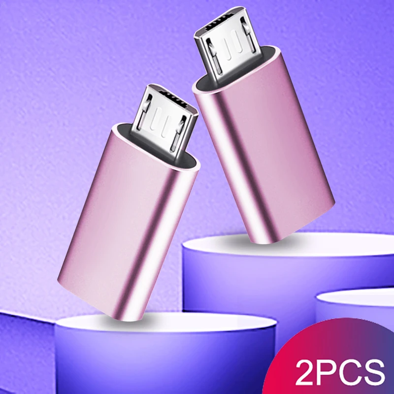 2PC Rose Gold ACCEZZ Micro USB Мужской адаптер для тип-c Женский OTG Синхронизация данных конвертер Android телефон для Xiaomi Redmi 4X samsung Galaxy S7 Plus - Цвет: 2PC Rose Gold