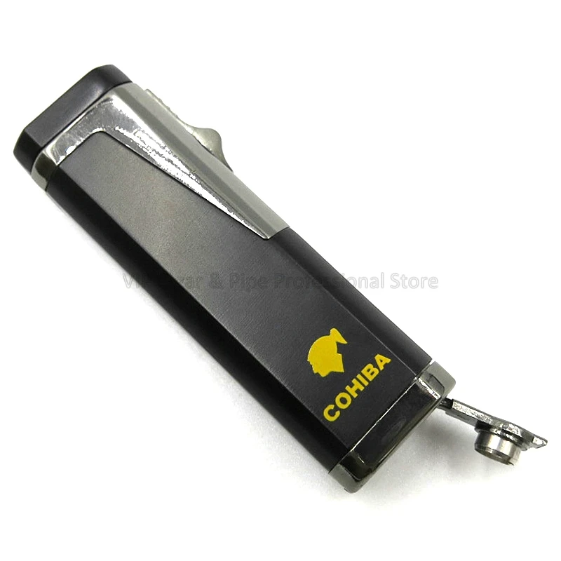 Cohiba Металл 3 фонарь Jet пламя сигарета зажигалка многоразового использования с удар гаджет инструмент для курения на открытом воздухе