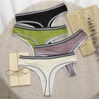Женские хлопковые трусики с заниженной талией, Женские сексуальные стринги, нижнее белье, женские трусики, однотонные женские удобные трусики 1 шт.компл.