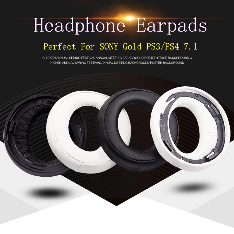 

2pc Original Ear Pad Cushion Cover Earmuff Earpads For SONY Gold Wireless PS3 PS4 7.1 Virtual Surround Headset CECHYA-0083(L+R)