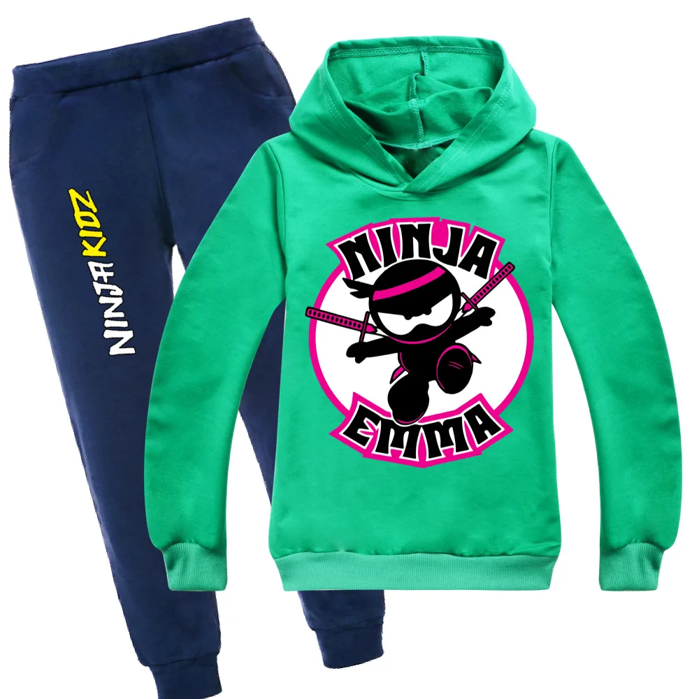 New Kids NINJA KIDZ Clothes Toddler Baby Girls Cartoon Outfits Autumn Suits 2-16Y Children Clothing Boys Hoodie Tops +Pants Set