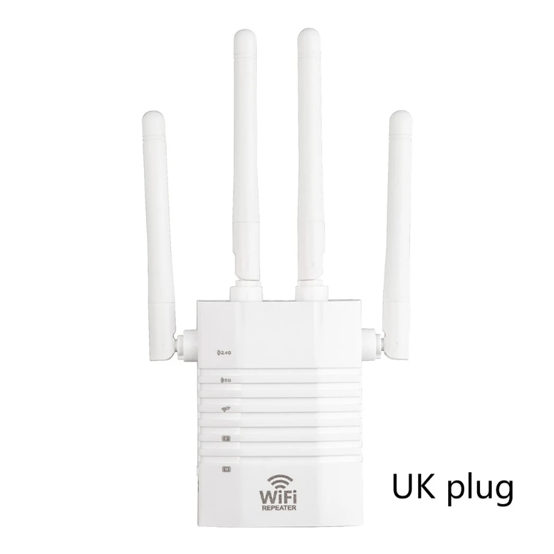 

WiFi Repeater 2.4/5.8GHz 1200Mbps WiFi Amplifier Range ExtenderSignal Booster J6PB
