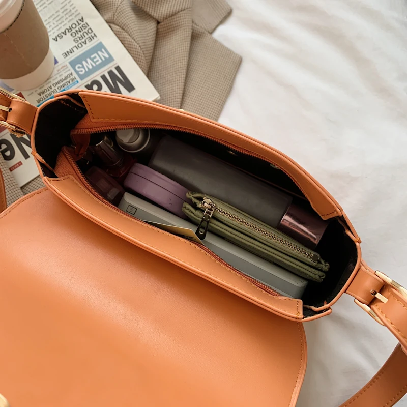 

Solid Color PU Leather Flap Square Shoulder Bags for Women Luxury Trendy Designer Messenger Bag Ladies Elegant Wild Handbags Sac