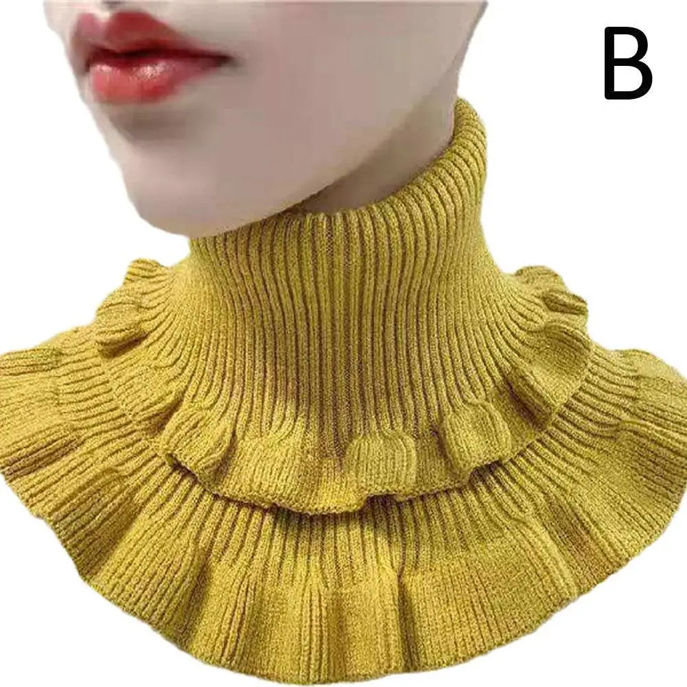 

Double-layer Fake Collar Bib Neck Guard Autumn And High-neck Style Collar Versatile Western Women's Winter Hedging Thicker M9a6