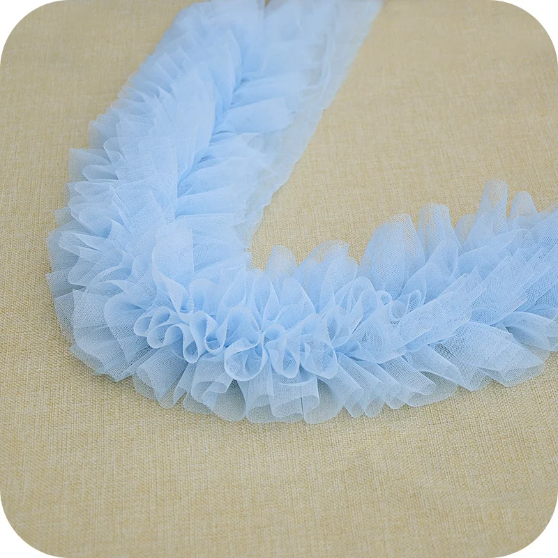 Роскошная Тюлевая пушистая пряжа 12 см 3D плиссированная кружевная гипюровая