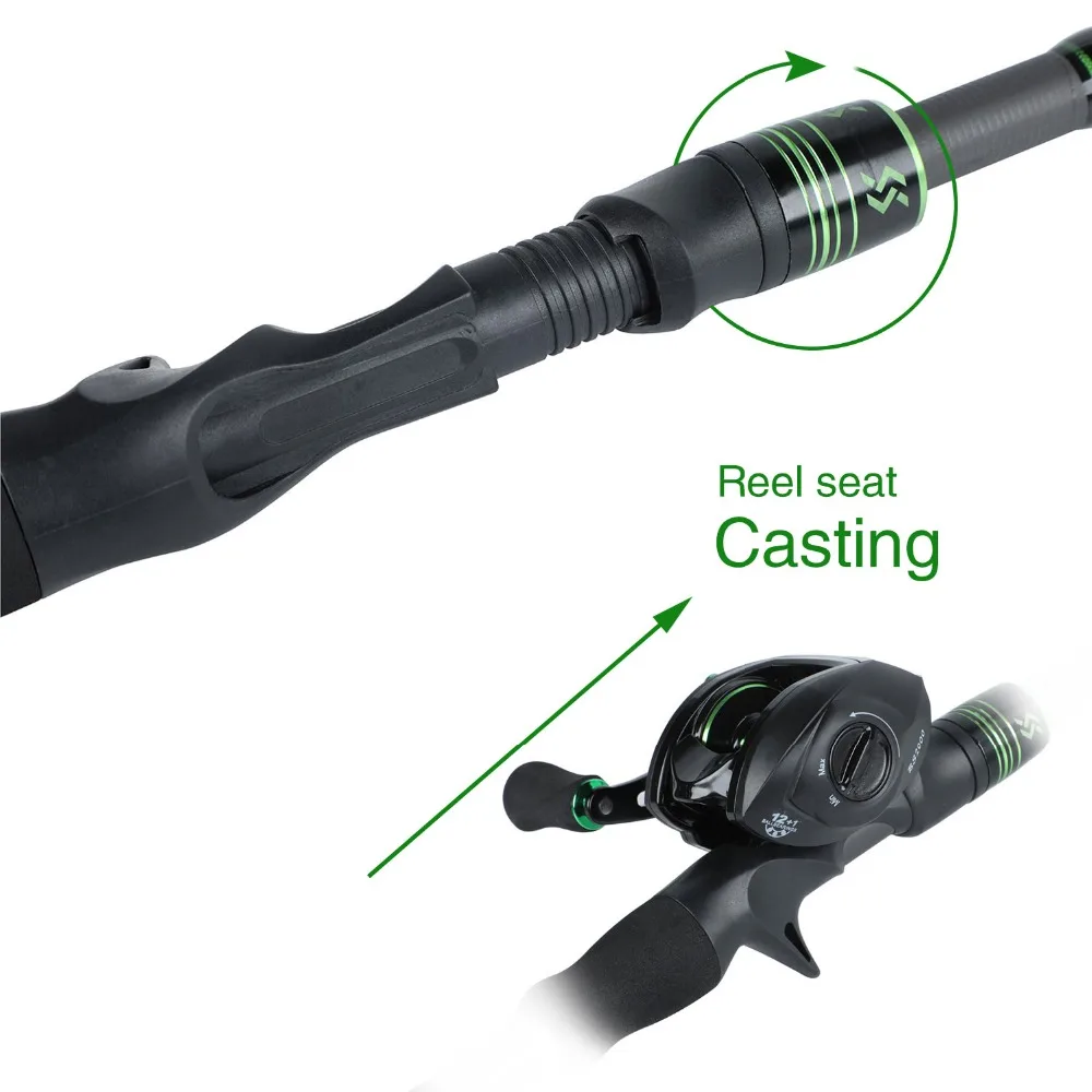 Sougayilang 1,8 м 2,1 м литые удочки с 12+ 1BB 7,2: 1 Катушка Для baitcasing Combo для путешествий пресноводная Морская рыбалка